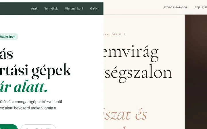 Céges weboldal demó előnézet