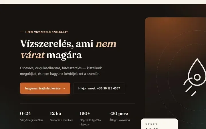 GyorsVízszerelő demó előnézet